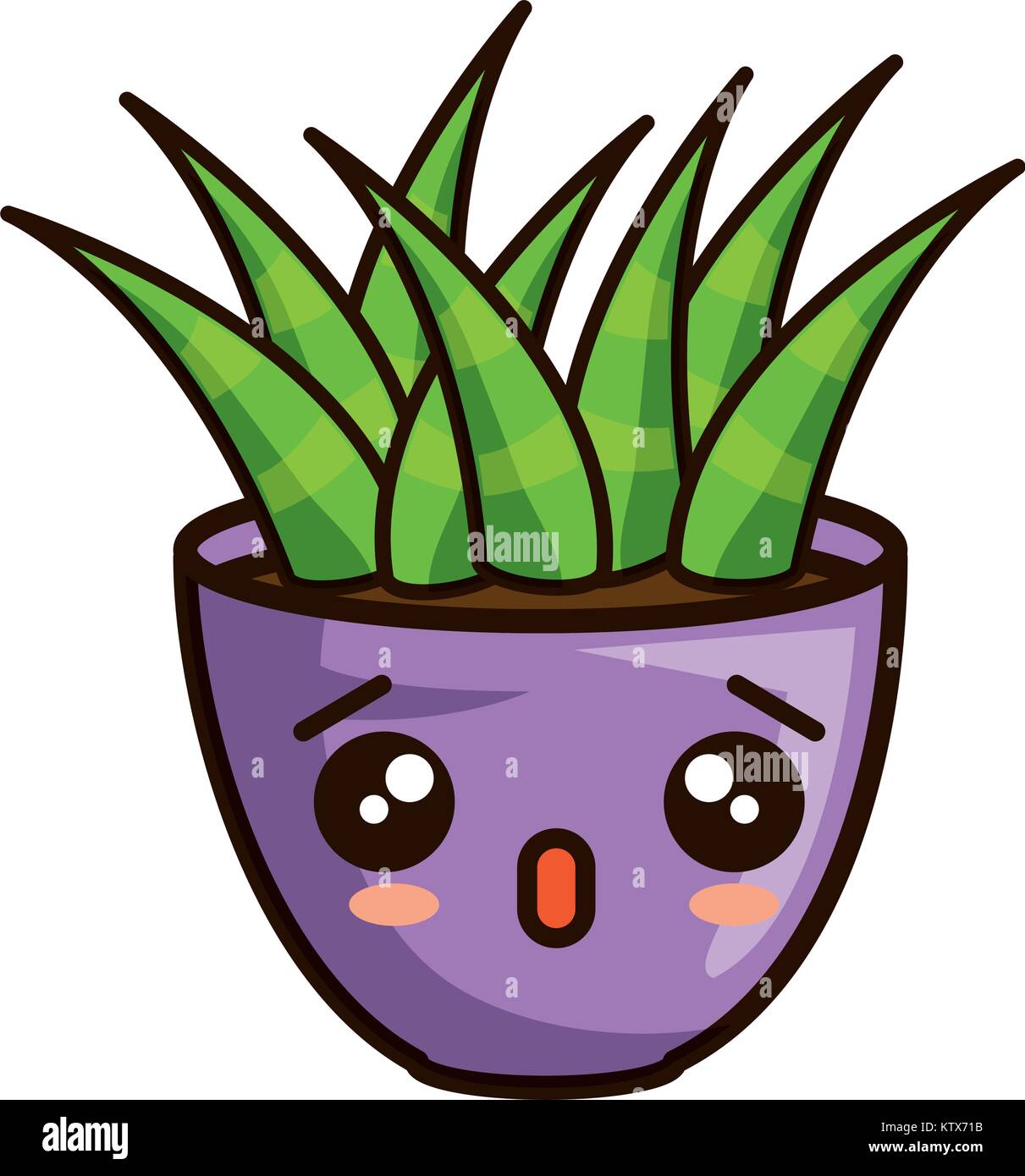 house plant in pot kawaii character vector illustration design Stock ...