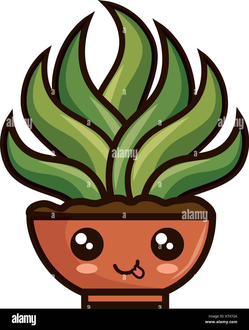 house plant in pot kawaii character vector illustration design Stock ...