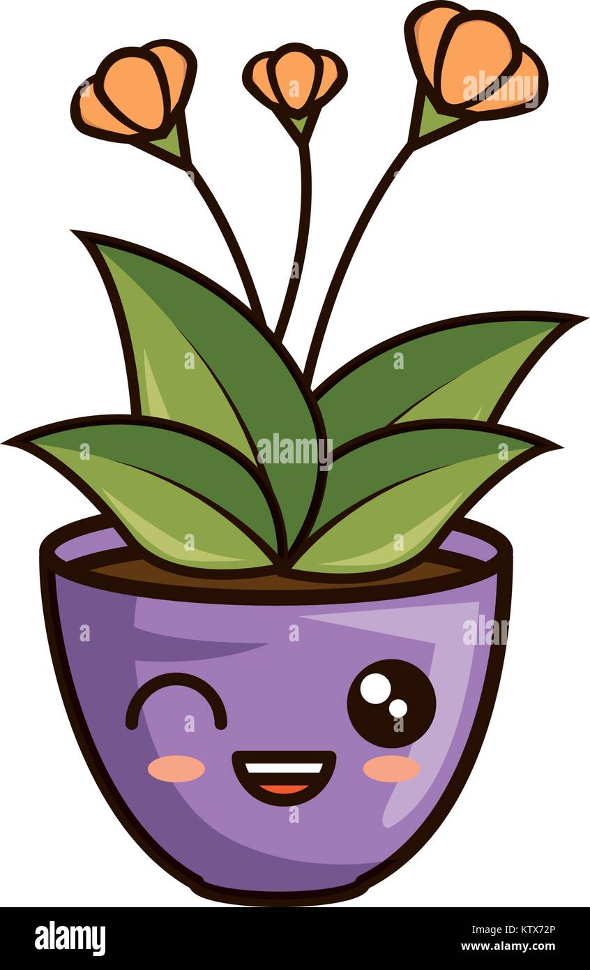 house plant in pot kawaii character vector illustration design Stock ...
