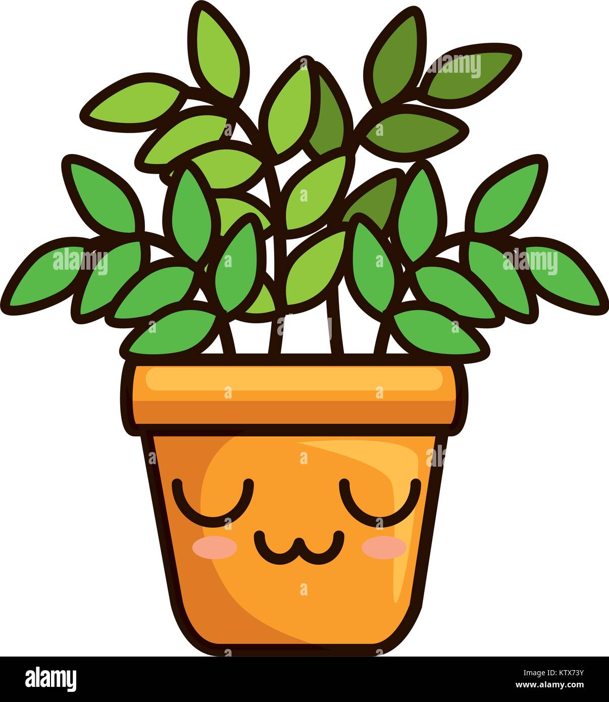 house plant in pot kawaii character vector illustration design Stock ...