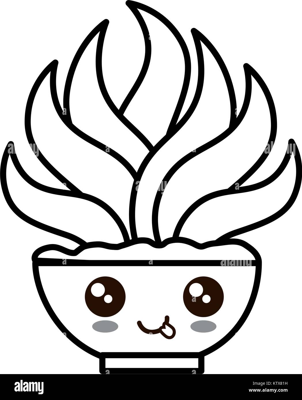 house plant in pot kawaii character vector illustration design Stock ...