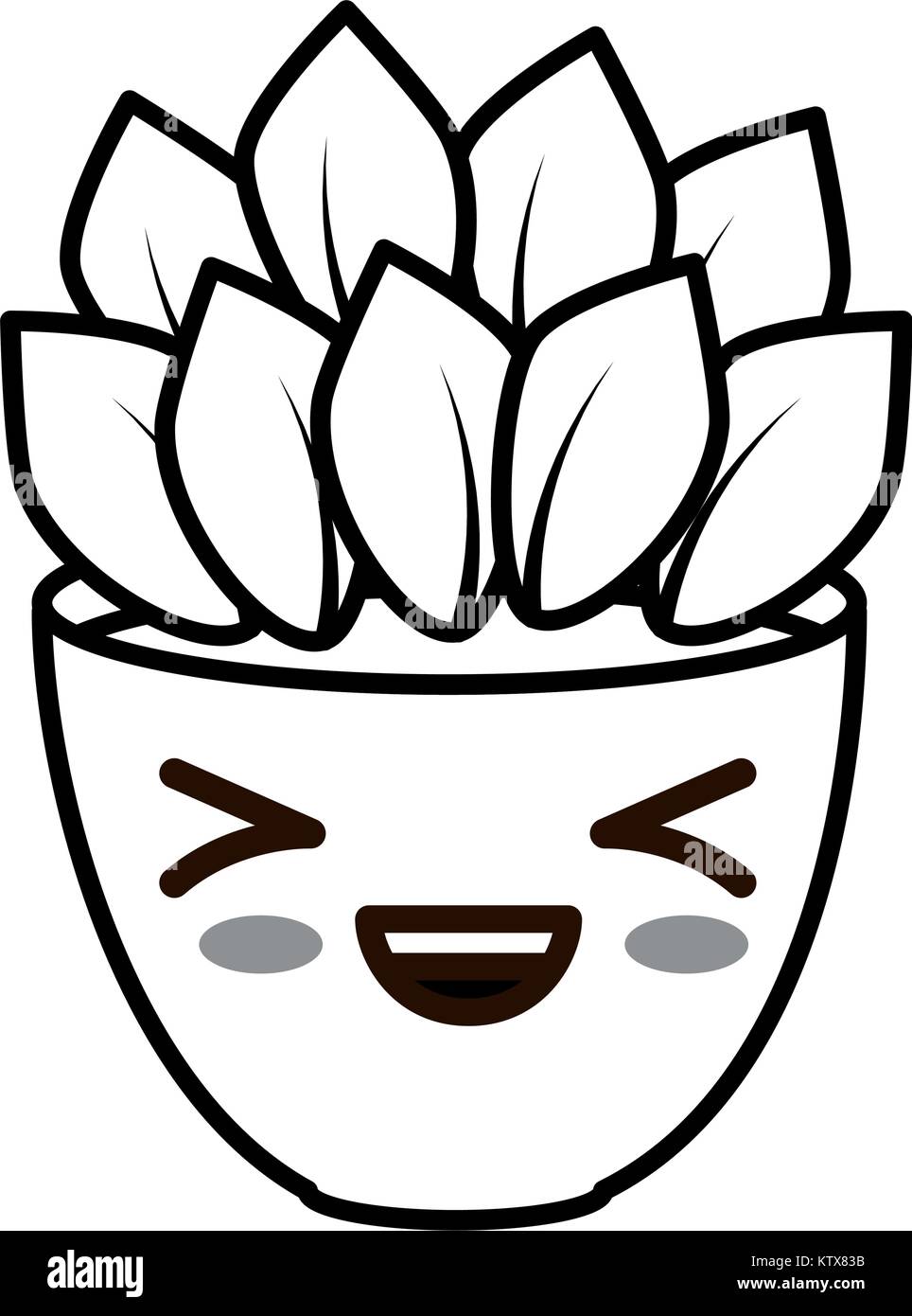 house plant in pot kawaii character vector illustration design Stock ...