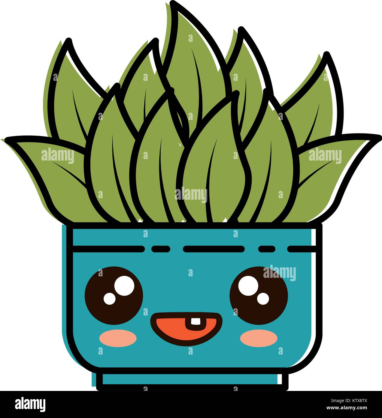 house plant in pot kawaii character vector illustration design Stock ...