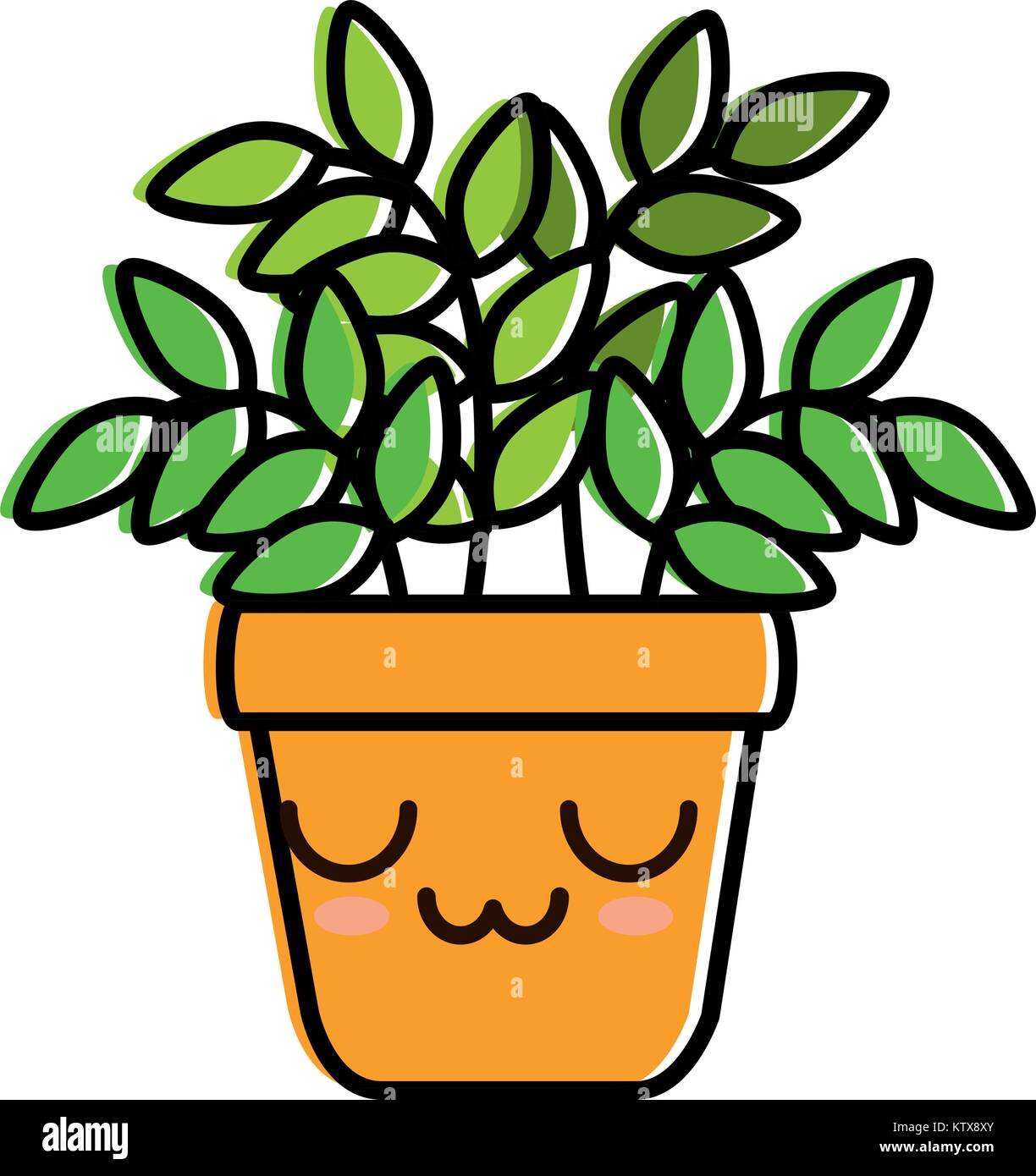 house plant in pot kawaii character vector illustration design Stock ...