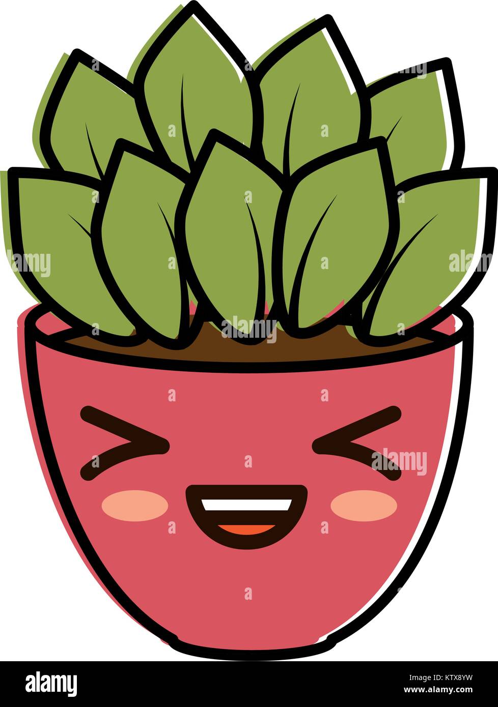 house plant in pot kawaii character vector illustration design Stock ...