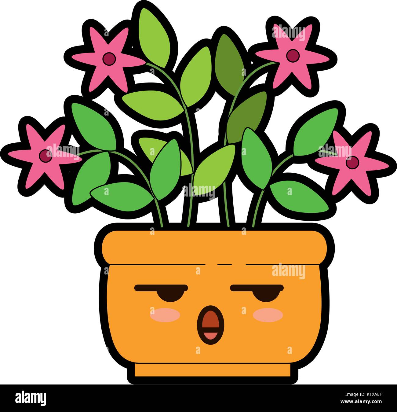 house plant in pot kawaii character vector illustration design Stock ...