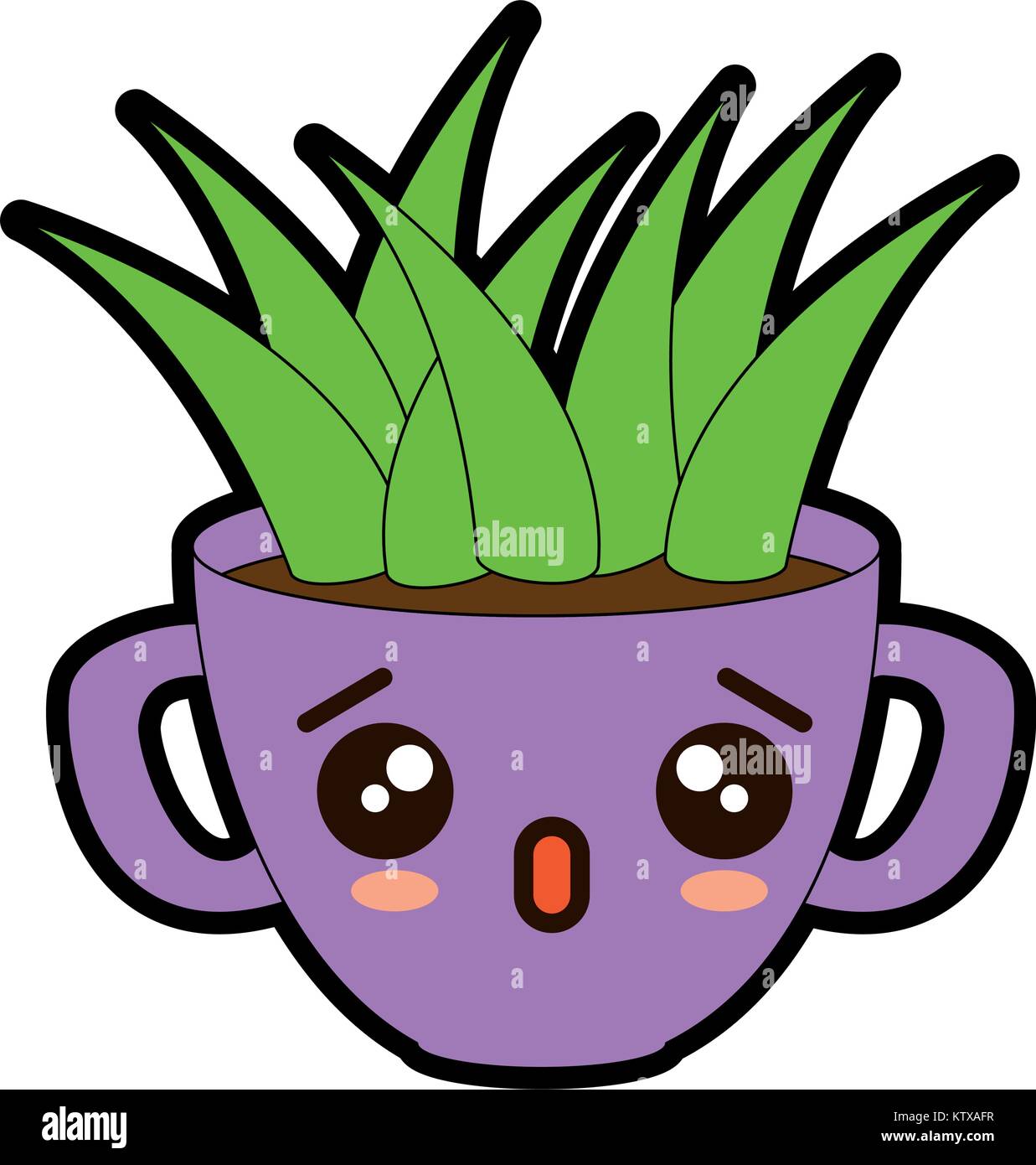 house plant in pot kawaii character vector illustration design Stock ...