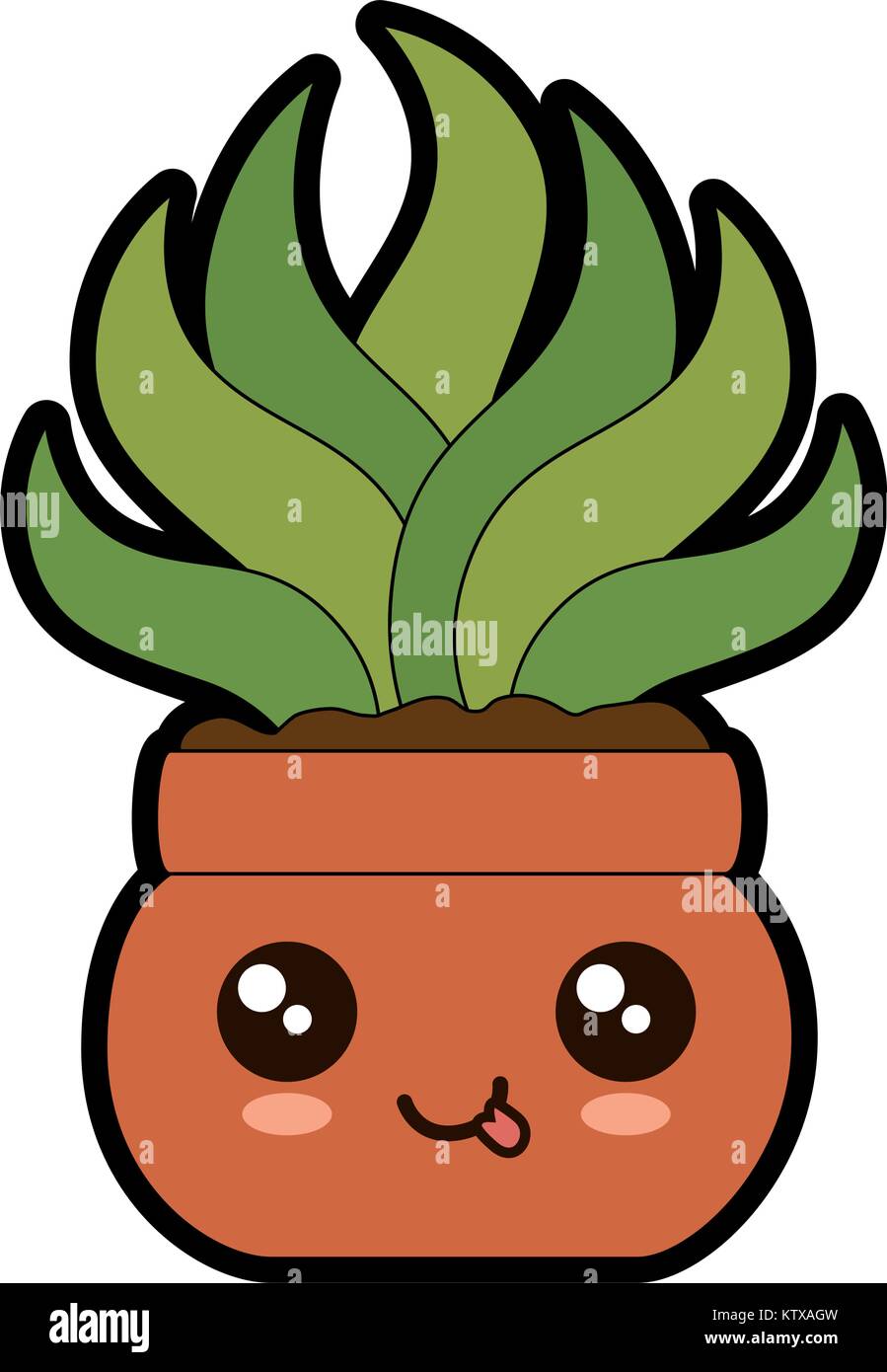 house plant in pot kawaii character vector illustration design Stock ...