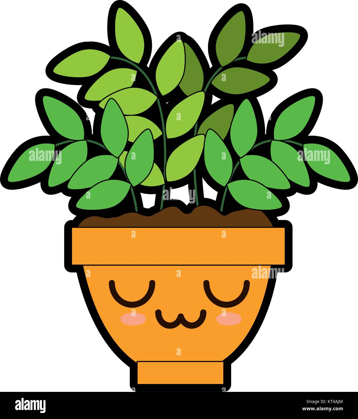 house plant in pot kawaii character vector illustration design Stock ...