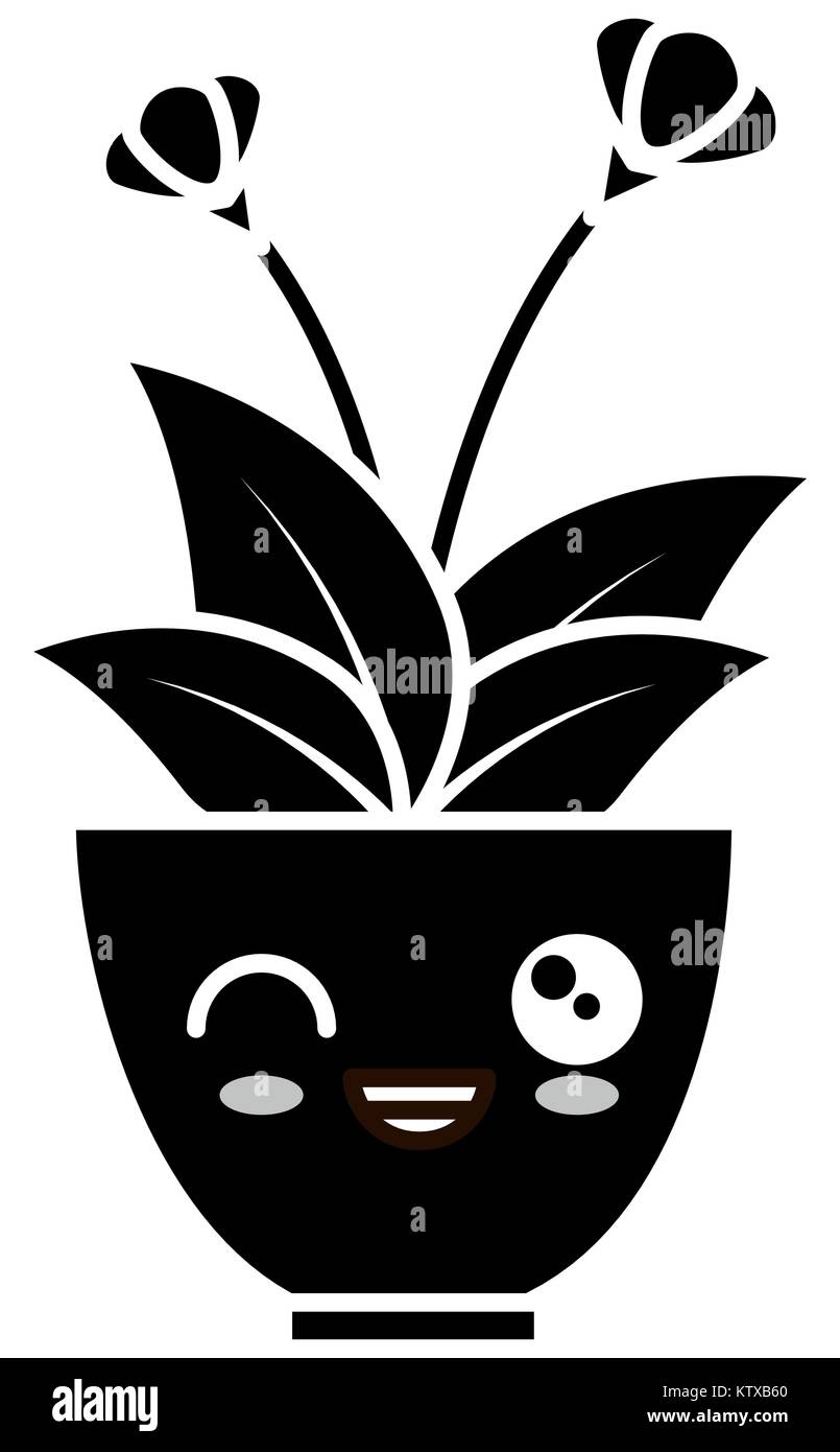 house plant in pot kawaii character vector illustration design Stock ...