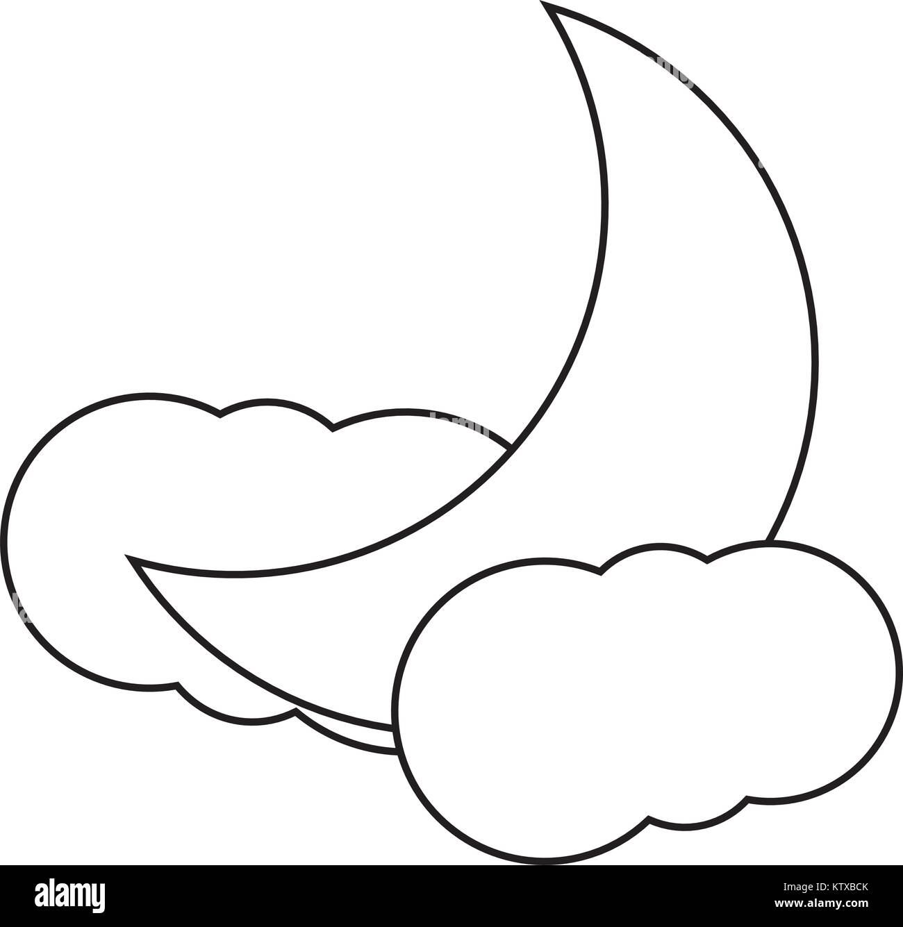moon and clouds icon Stock Vector Image & Art - Alamy
