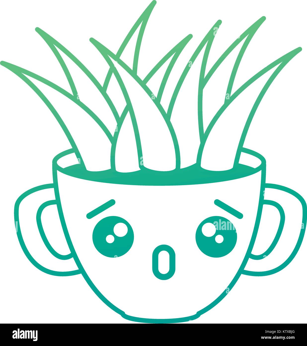 house plant in pot kawaii character vector illustration design Stock ...