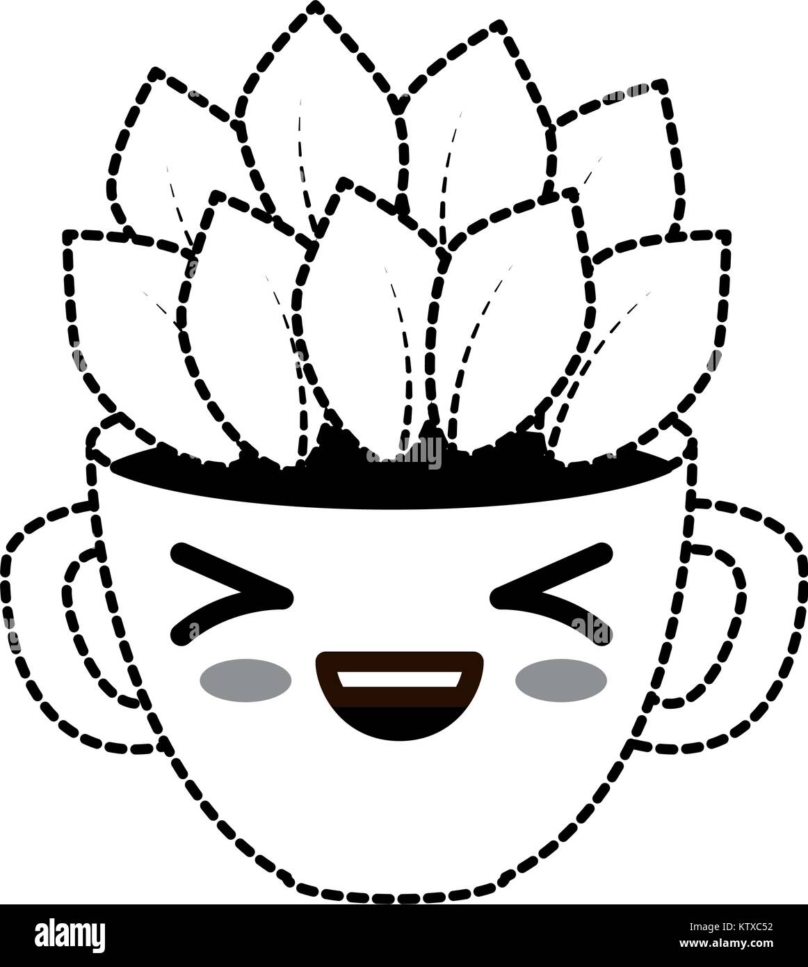house plant in pot kawaii character vector illustration design Stock ...
