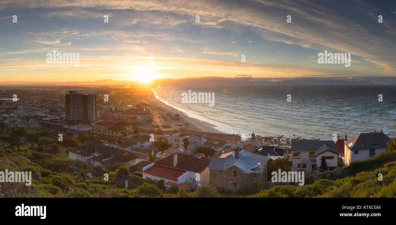 View of Muizenberg Beach at sunrise, Cape Town, Western Cape, South Africa, Africa Stock Photo