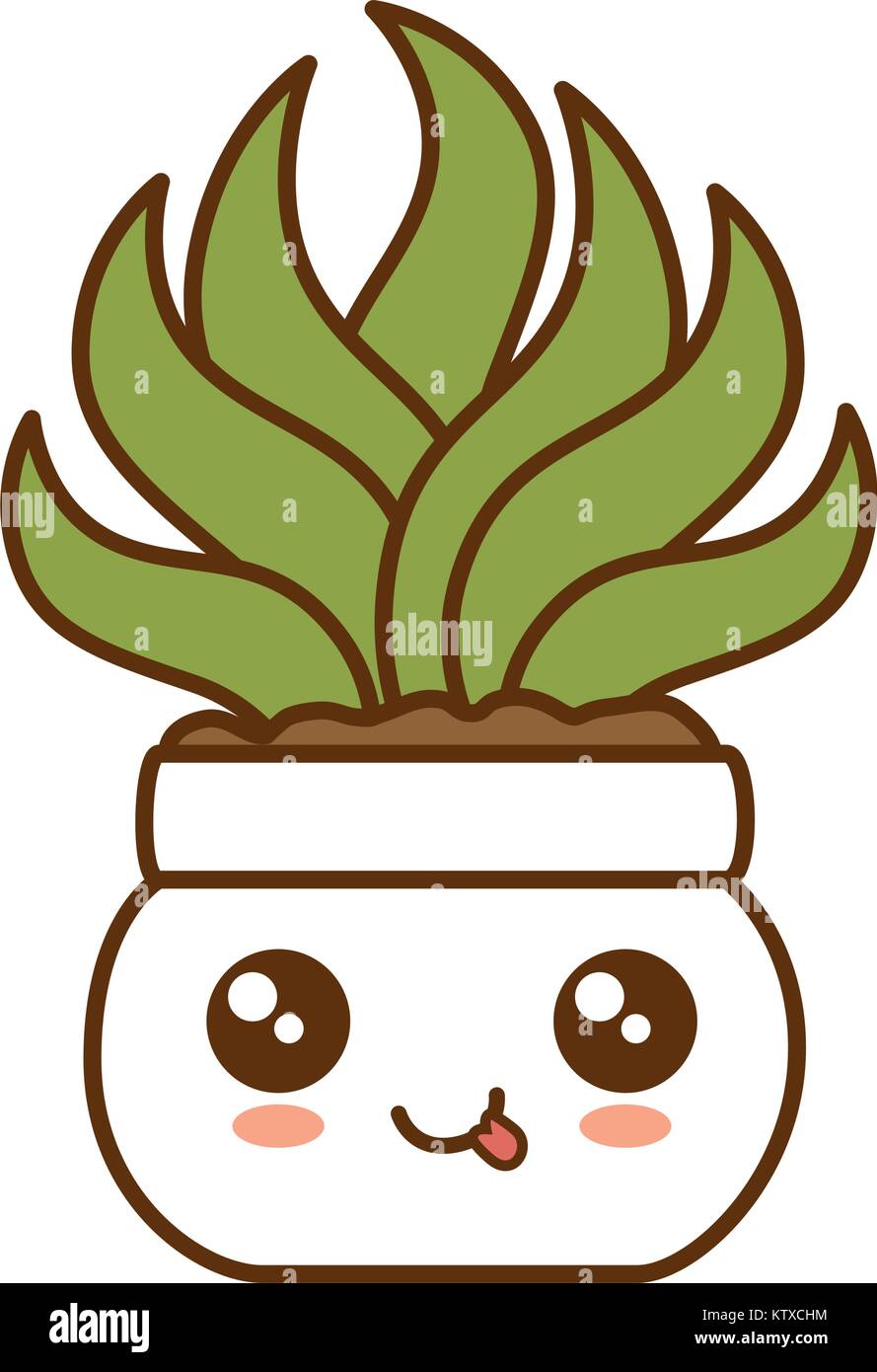 house plant in pot kawaii character vector illustration design Stock ...