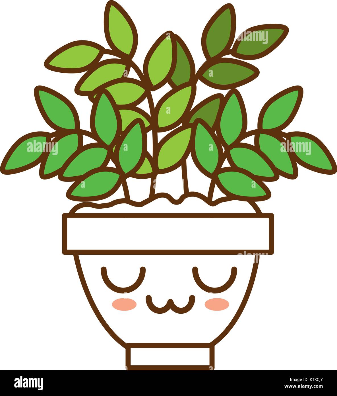 house plant in pot kawaii character vector illustration design Stock ...