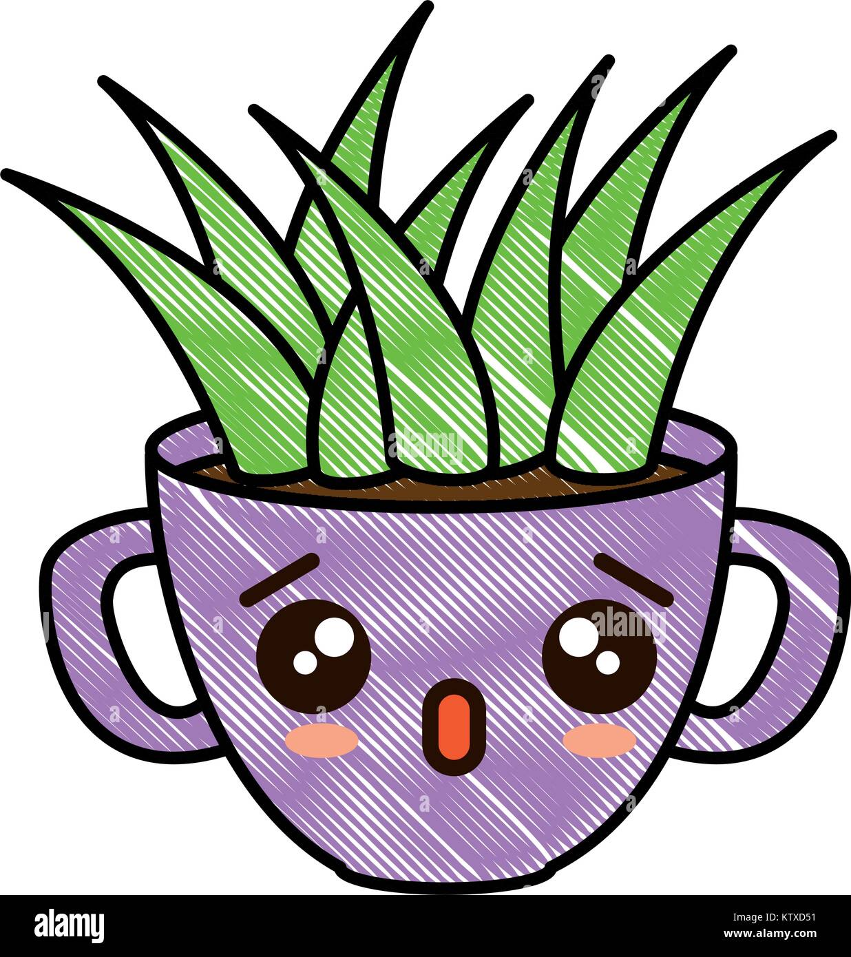 house plant in pot kawaii character vector illustration design Stock ...