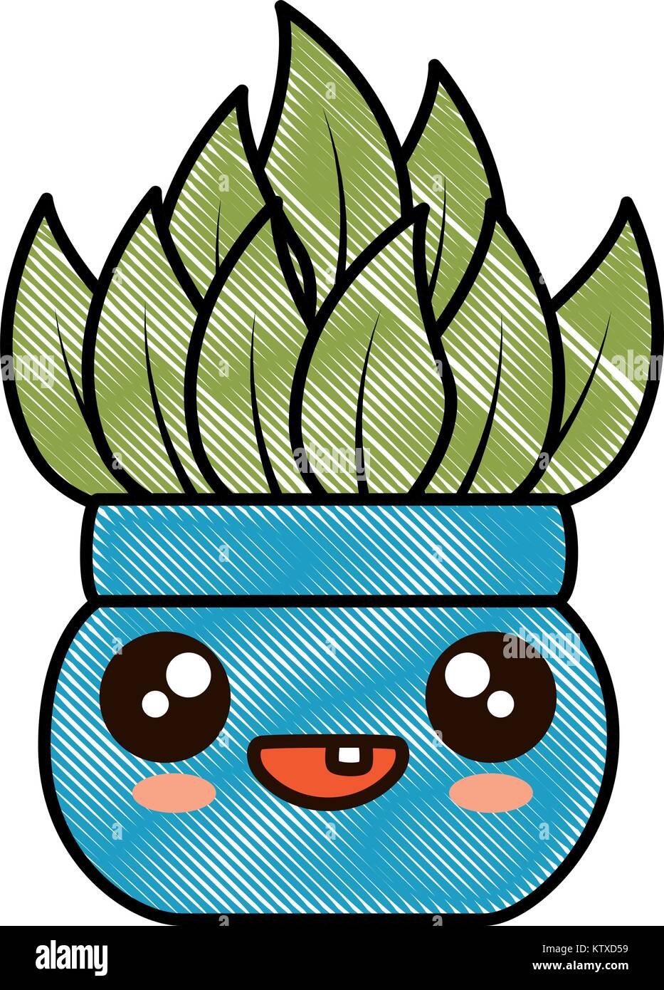 house plant in pot kawaii character vector illustration design Stock ...