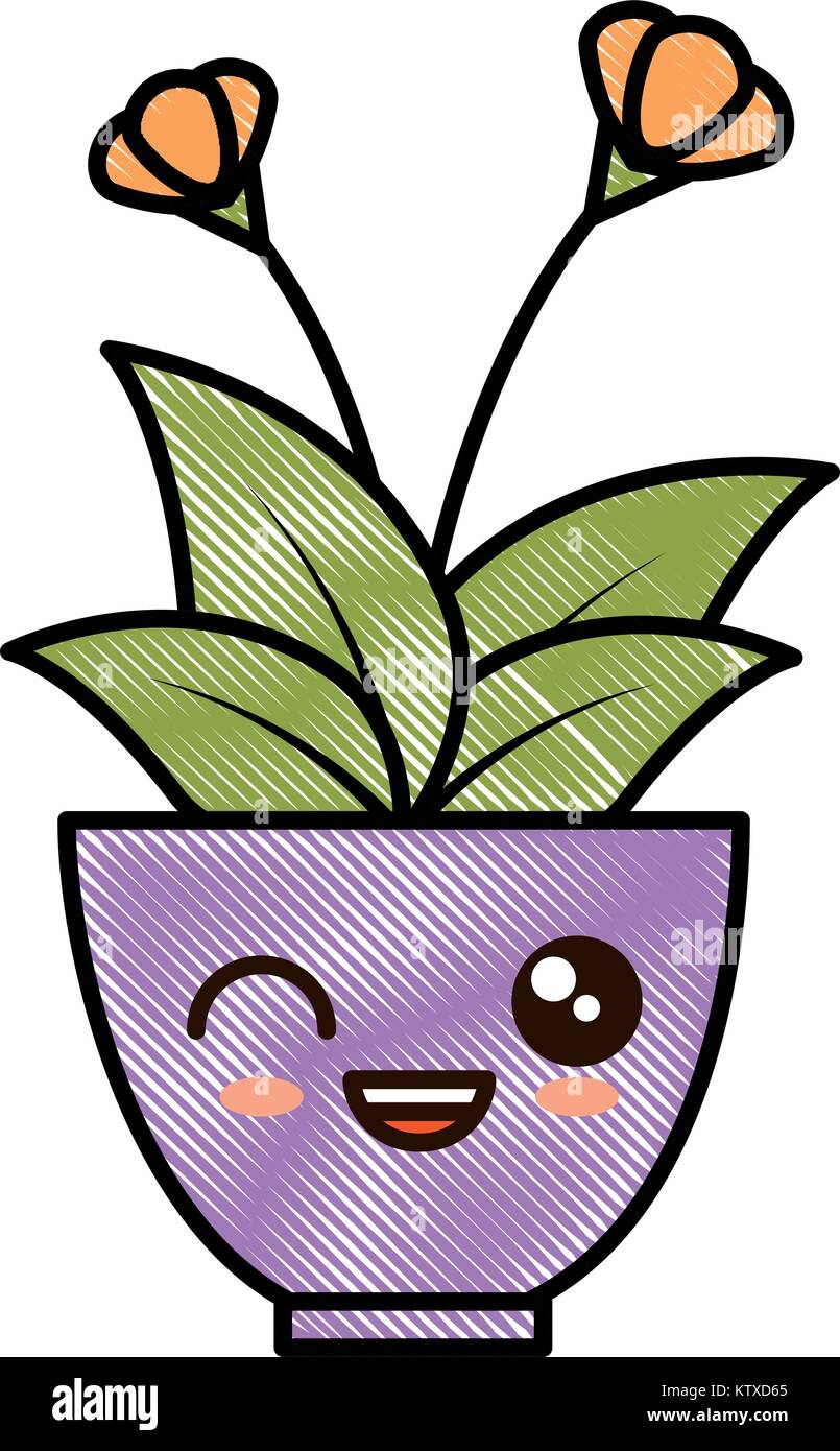 house plant in pot kawaii character vector illustration design Stock ...