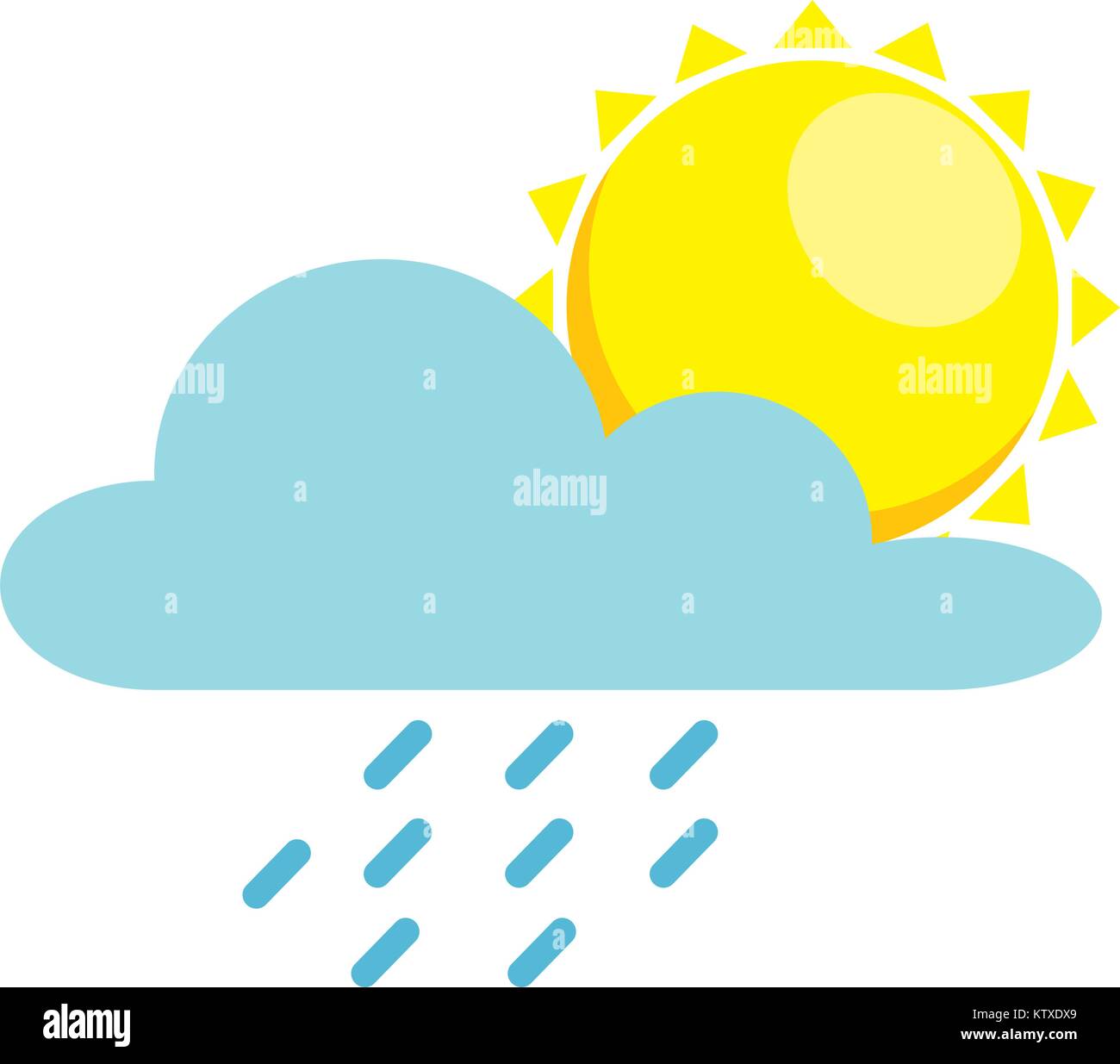 weather cloud rainy with sun Stock Vector Image & Art - Alamy
