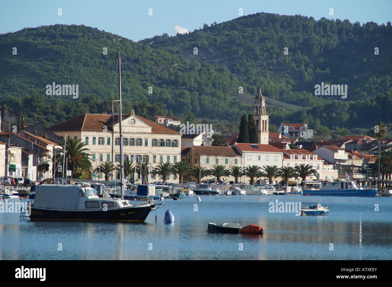 Vela Luka town, Korcula Island, Croatia Stock Photo