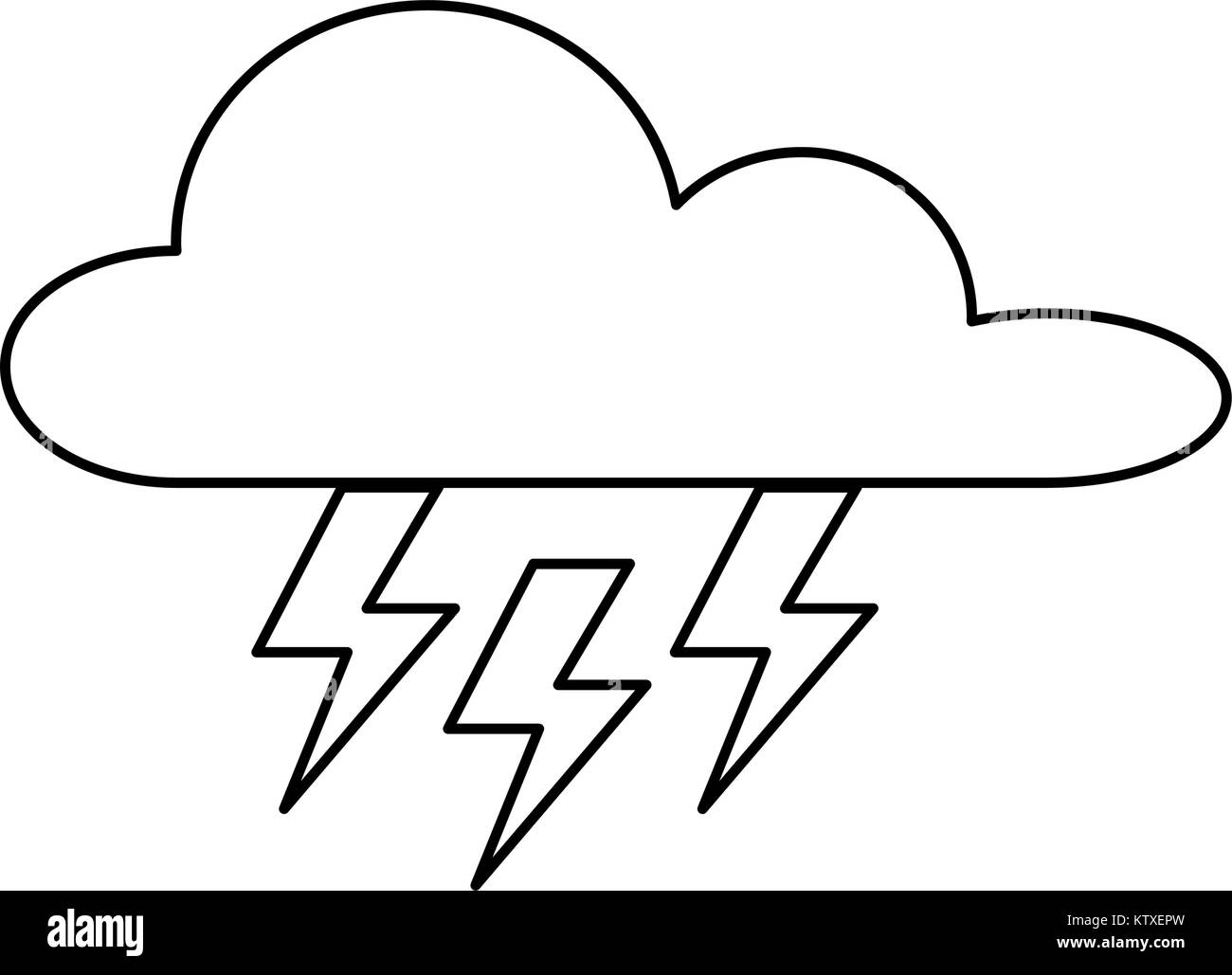 weather cloud with thunders rays Stock Vector Image & Art - Alamy