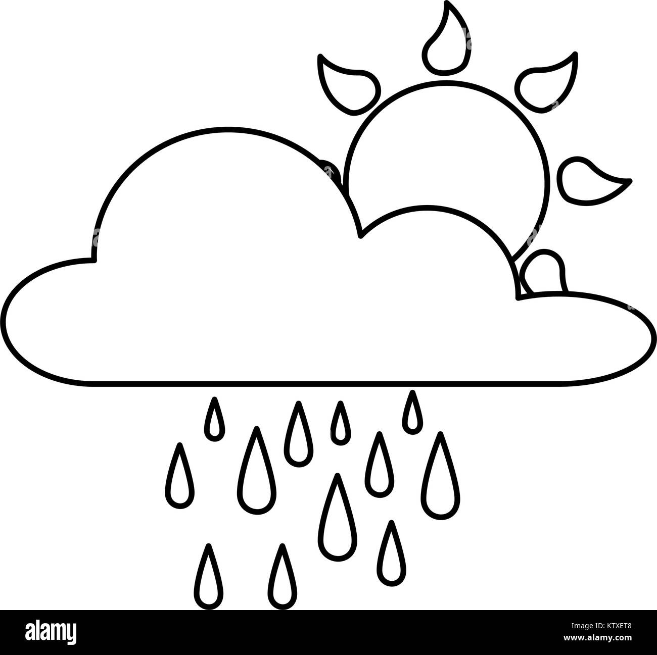 weather cloud rainy with sun Stock Vector Image & Art - Alamy