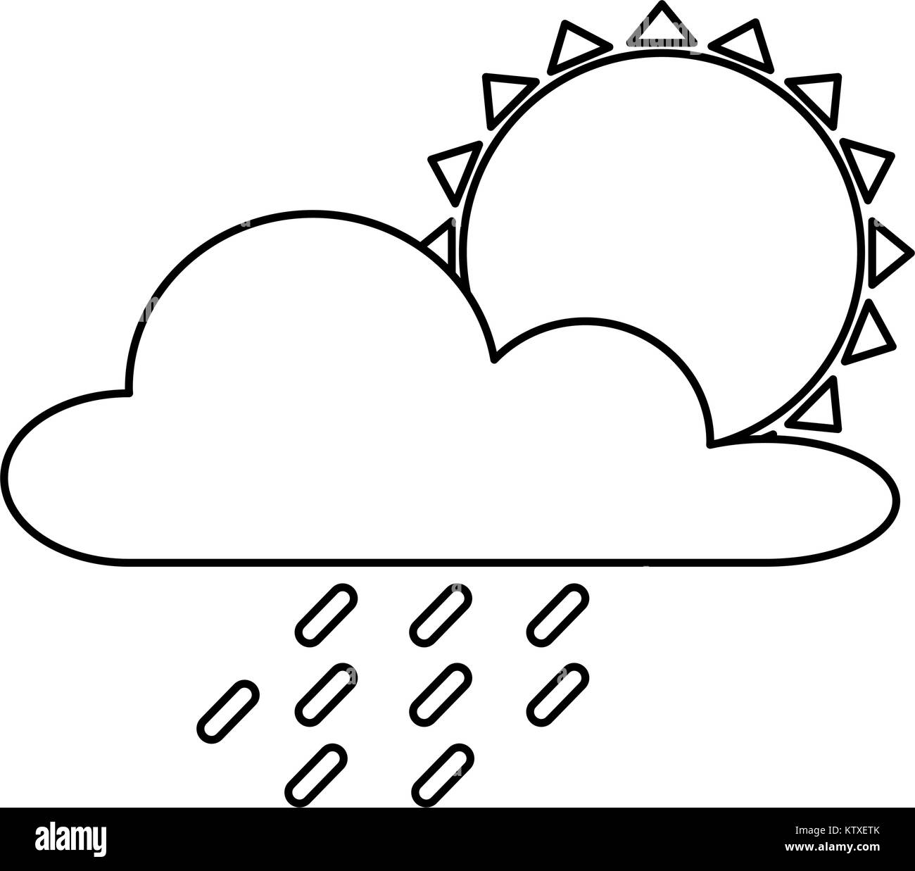 weather cloud rainy with sun Stock Vector Image & Art - Alamy