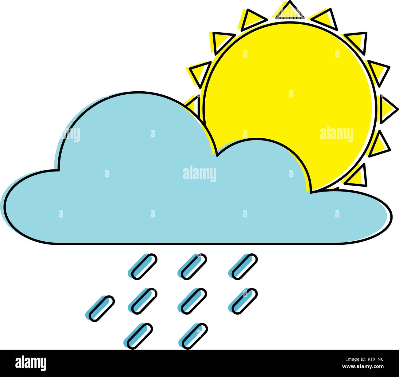 weather cloud rainy with sun Stock Vector Image & Art - Alamy