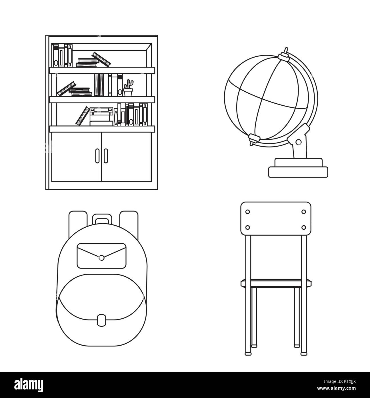 School icon set design Stock Vector Image & Art - Alamy
