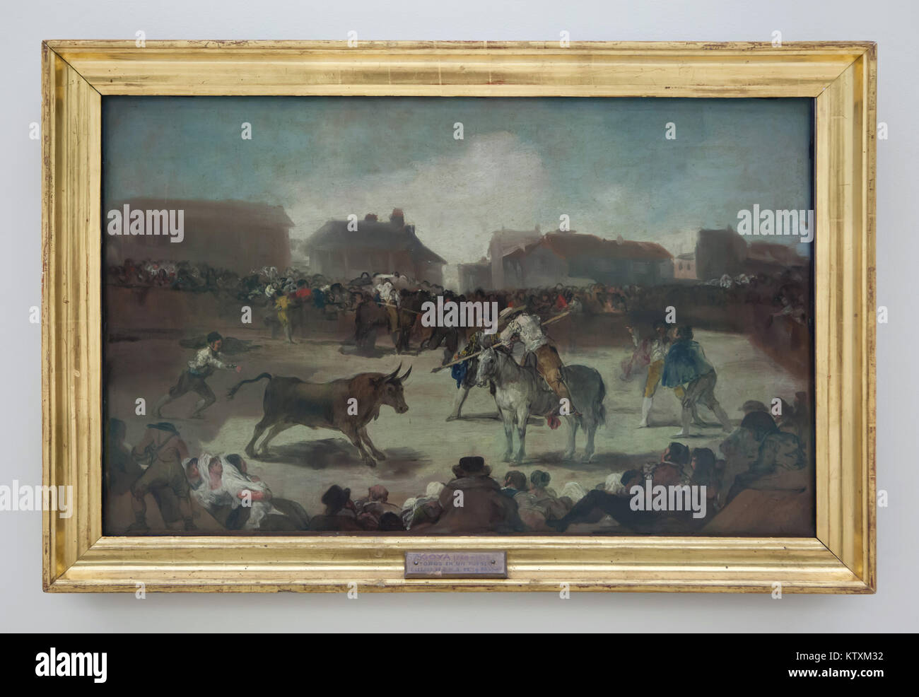 Paining 'Bullfight in a Village' by Spanish painter Francisco Goya (1808-1812) on display in the Real Academia de Bellas Artes de San Fernando (Royal Academy of Fine Arts of San Fernando) in Madrid, Spain. Stock Photo