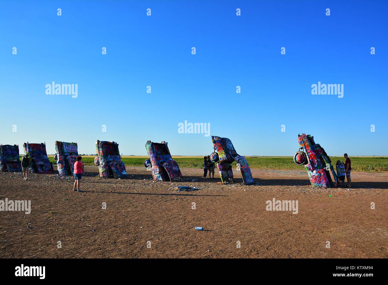 Amarillo, Texas - July 21, 2017 : Cadillac Ranch in Amarillo. Cadillac ...