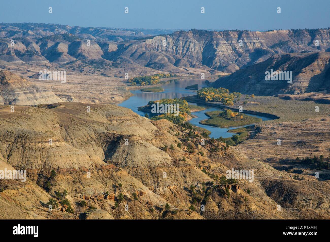Rock formations surround the Upper Missouri River National and Scenic
