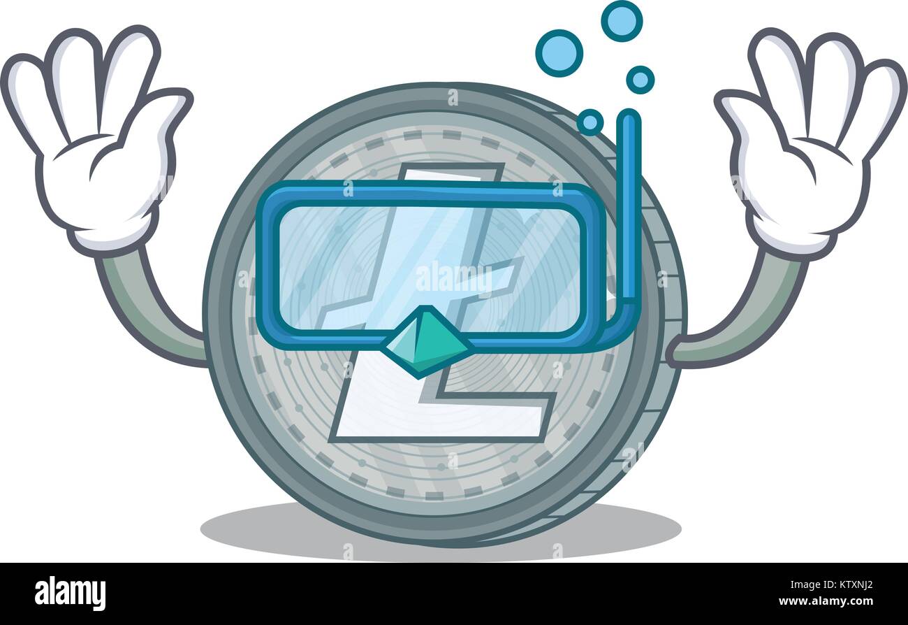 Diving Litecoin character cartoon style Stock Vector Image & Art - Alamy