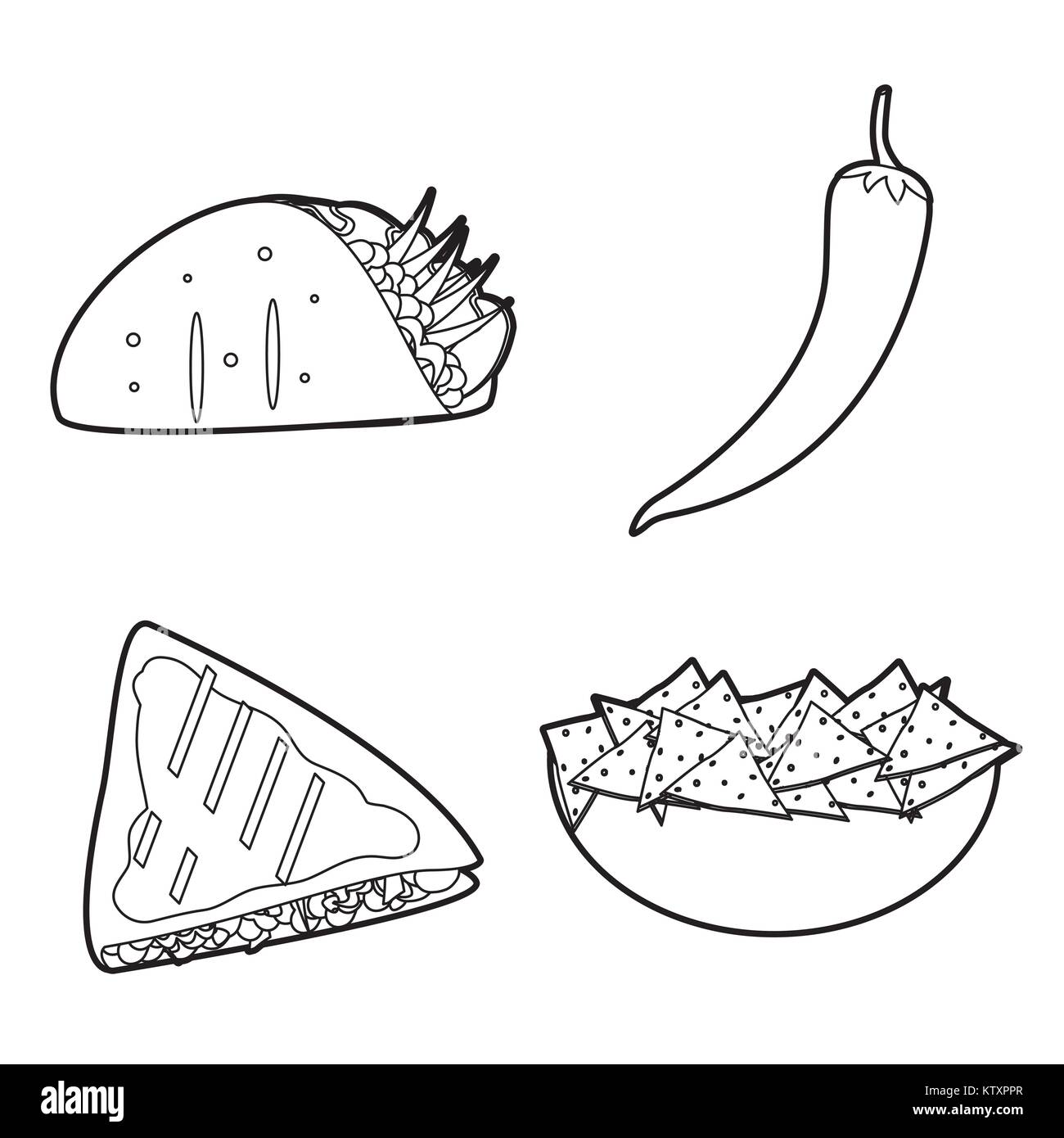 Mexican food icon set design Stock Vector Image &amp; Art - Alamy