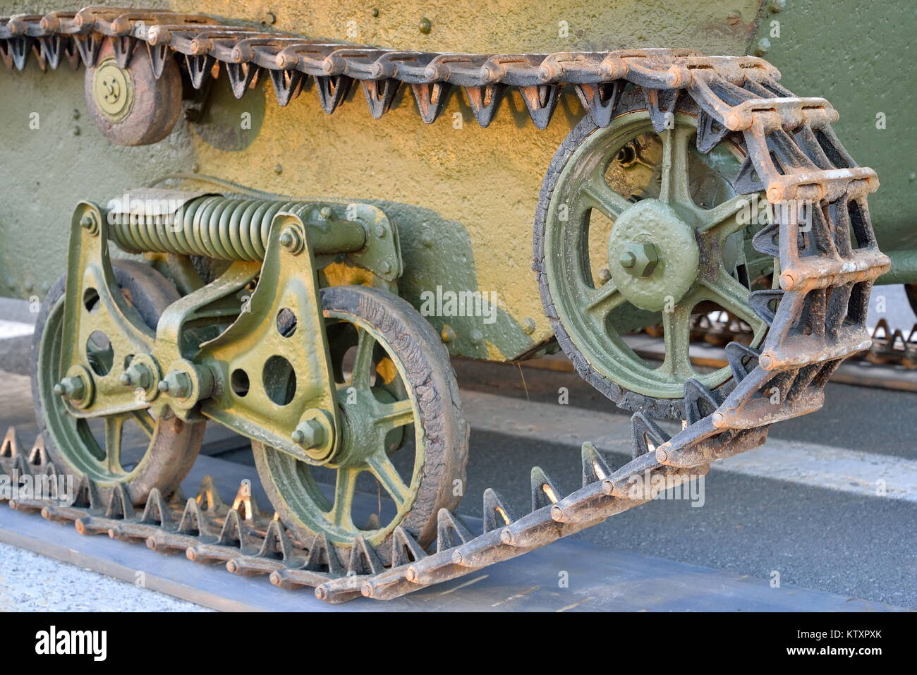 Suspension rollers and tracks Soviet small amphibious tank T-38 Stock