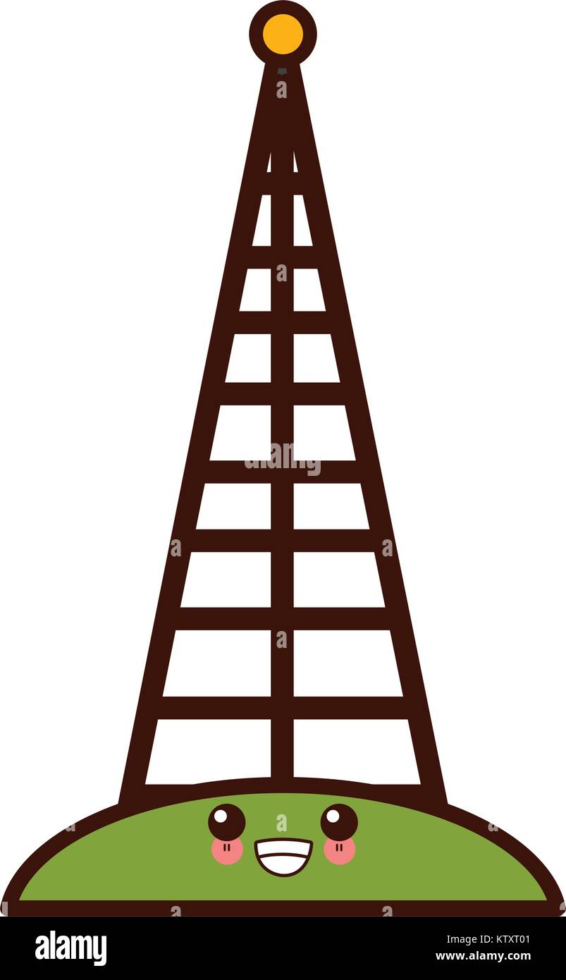 communications antenna isolated cute kawaii cartoon Stock Vector Image ...