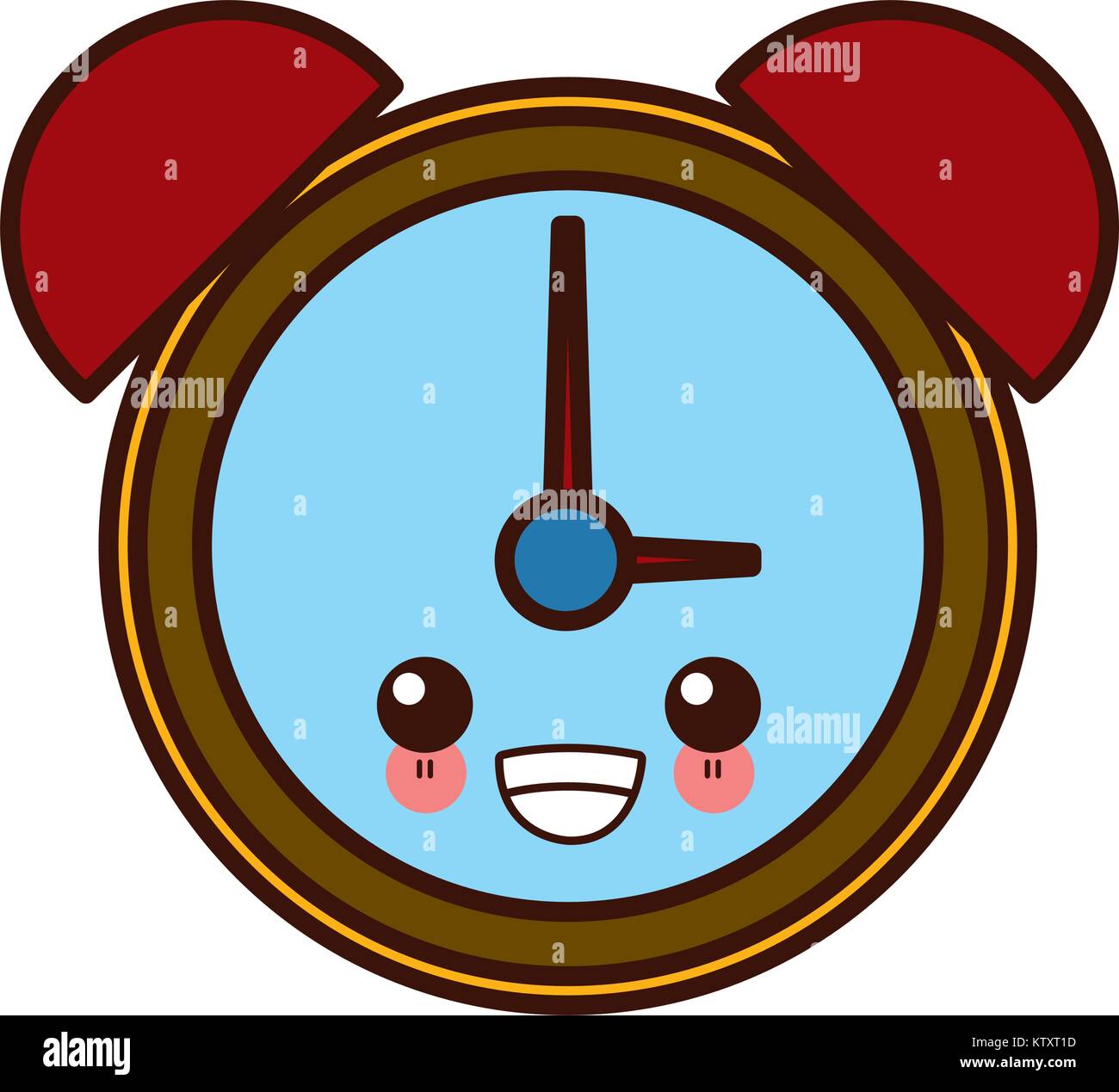 Alarm clock with bells cute kawaii cartoon Stock Vector Image & Art - Alamy