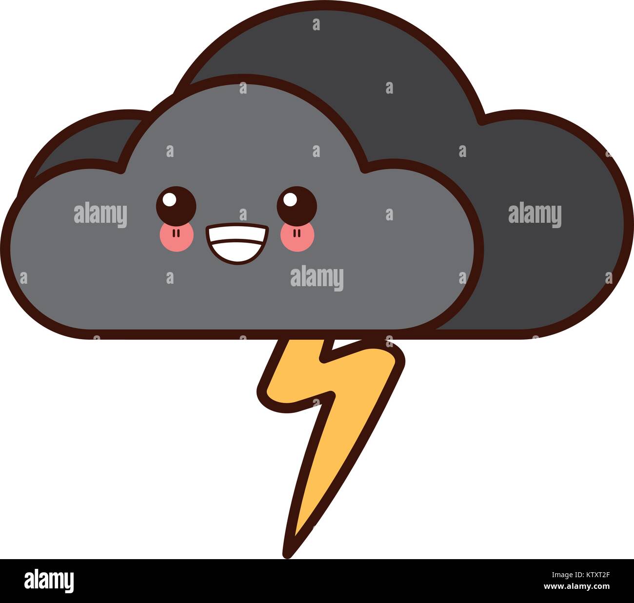 Cloud with rain symbol cute kawaii cartoon Stock Vector Image & Art - Alamy