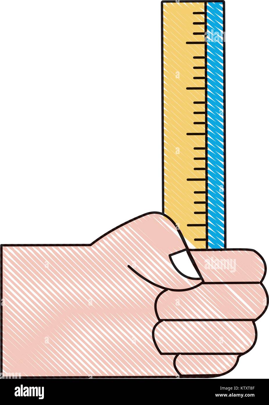 grated hand with ruler school utensil design Stock Vector Image & Art ...