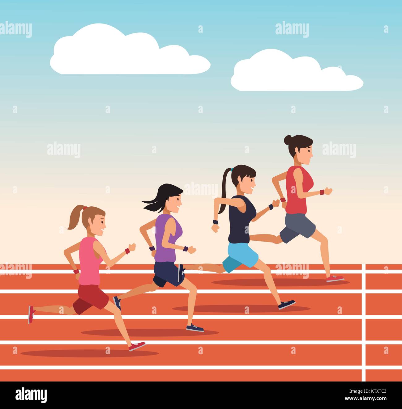 People running on track Stock Vector Image & Art - Alamy