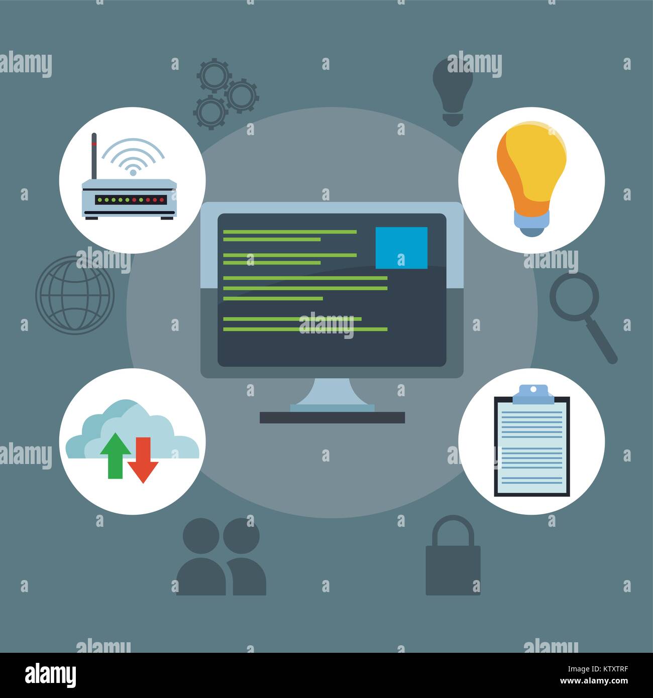 Data center technology icons Stock Vector Image & Art - Alamy