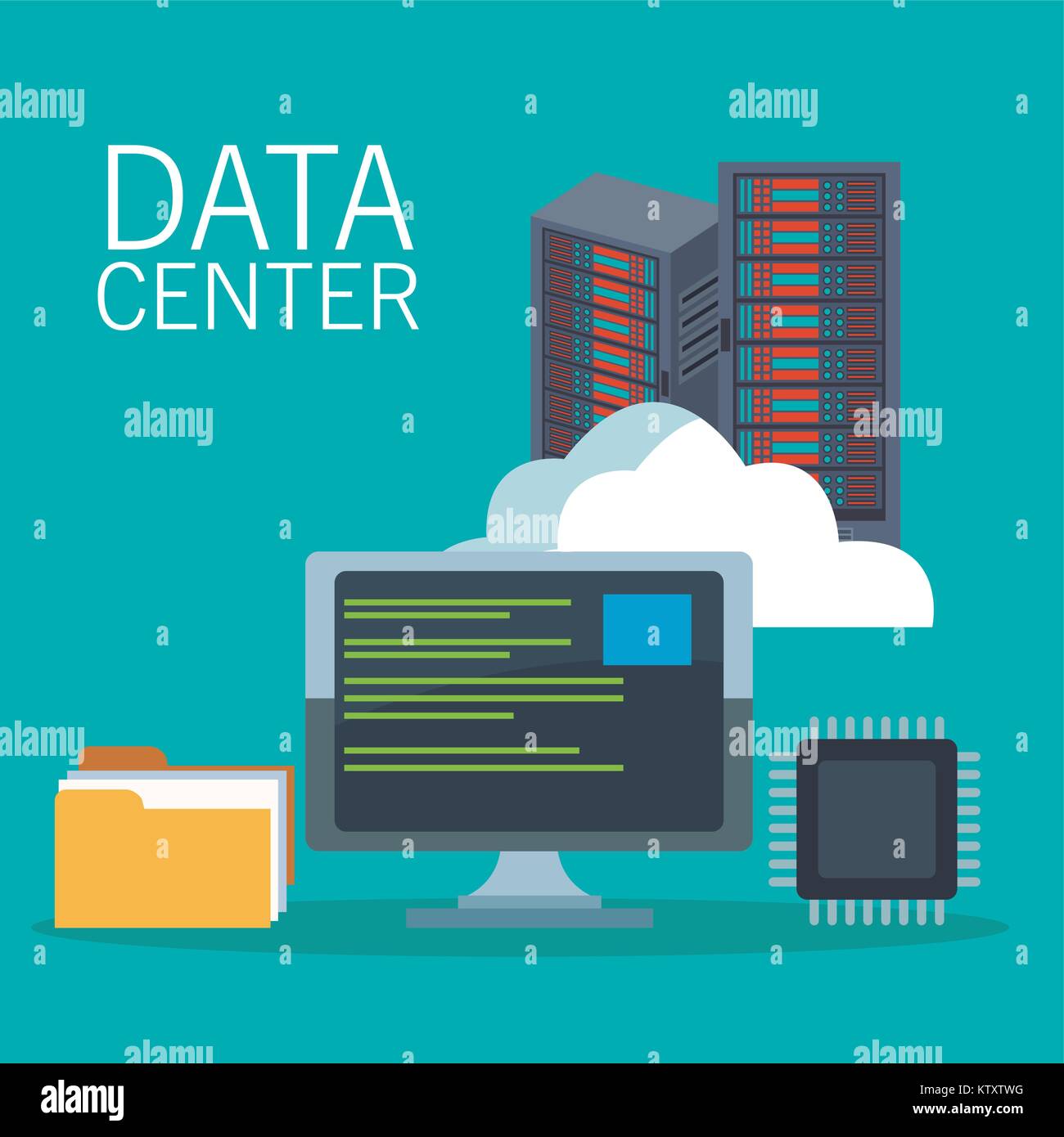 Data center technology icons Stock Vector Image & Art - Alamy