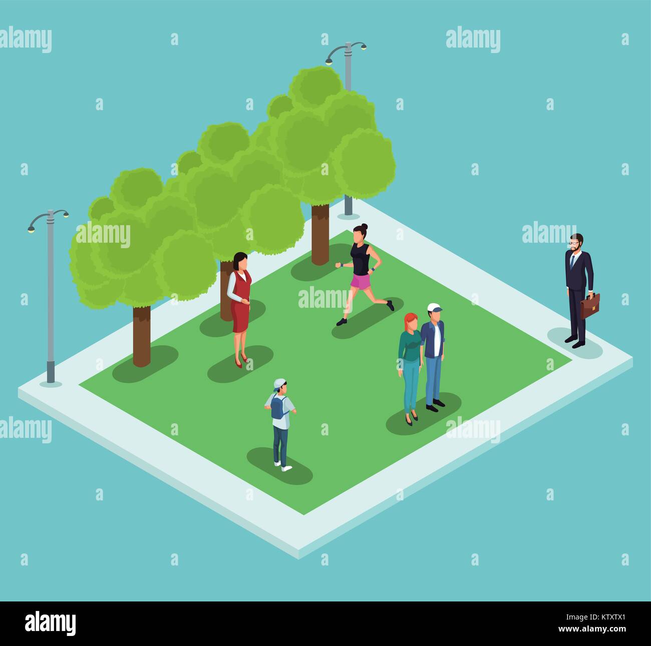 Isometric people in park Stock Vector Image & Art - Alamy