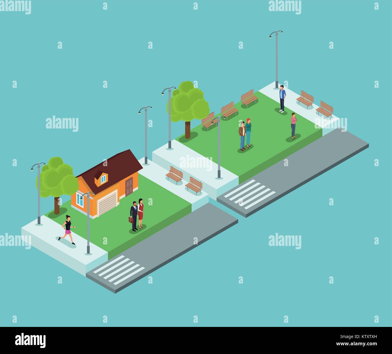 Isometric people in park Stock Vector Image & Art - Alamy