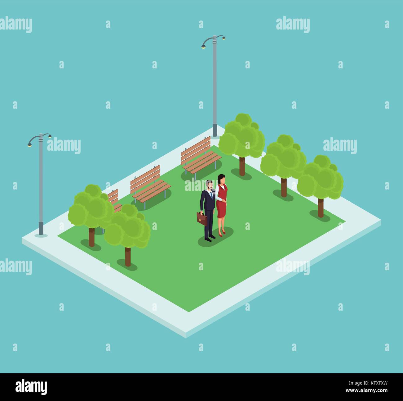 Isometric people in park Stock Vector Image & Art - Alamy