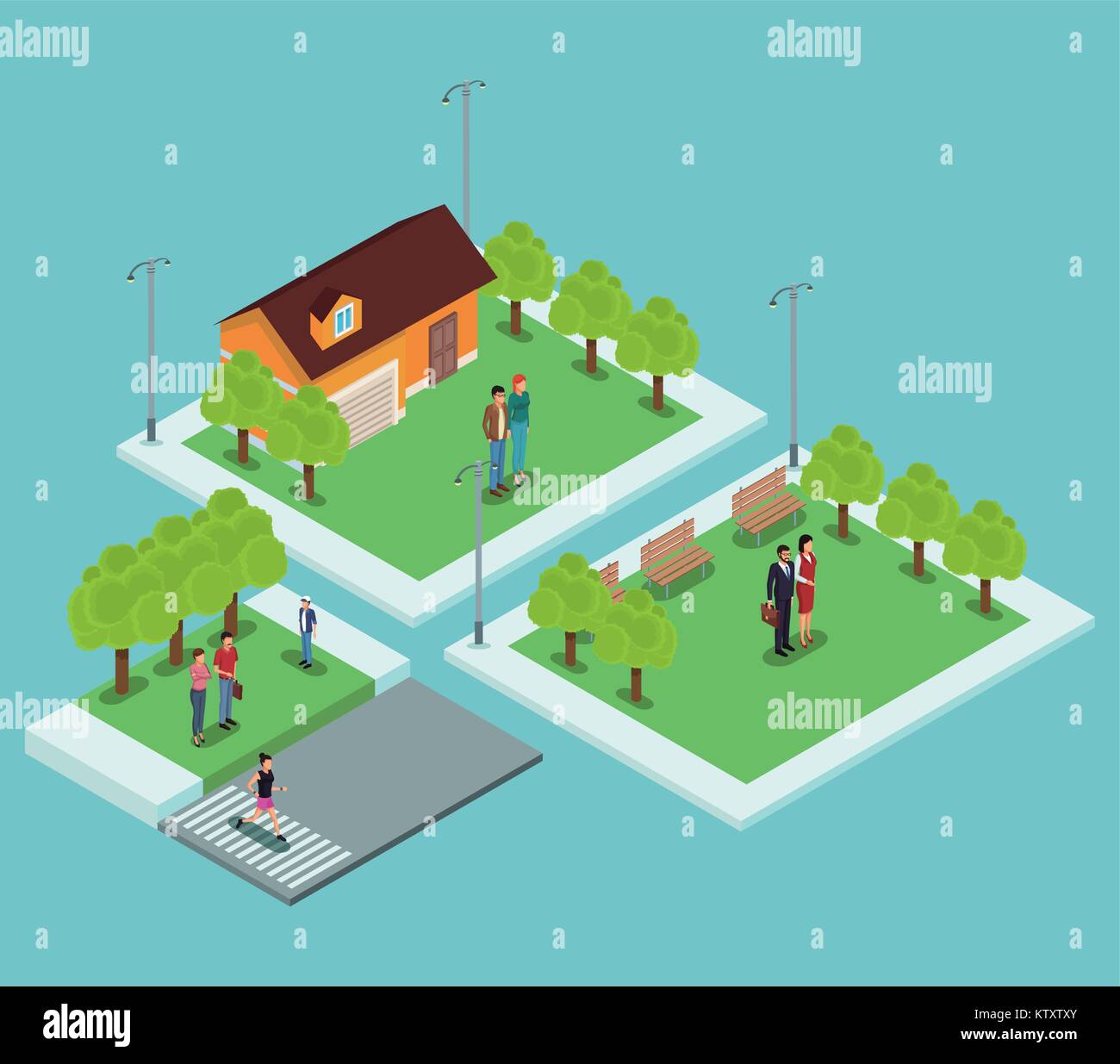 Isometric people in park Stock Vector Image & Art - Alamy