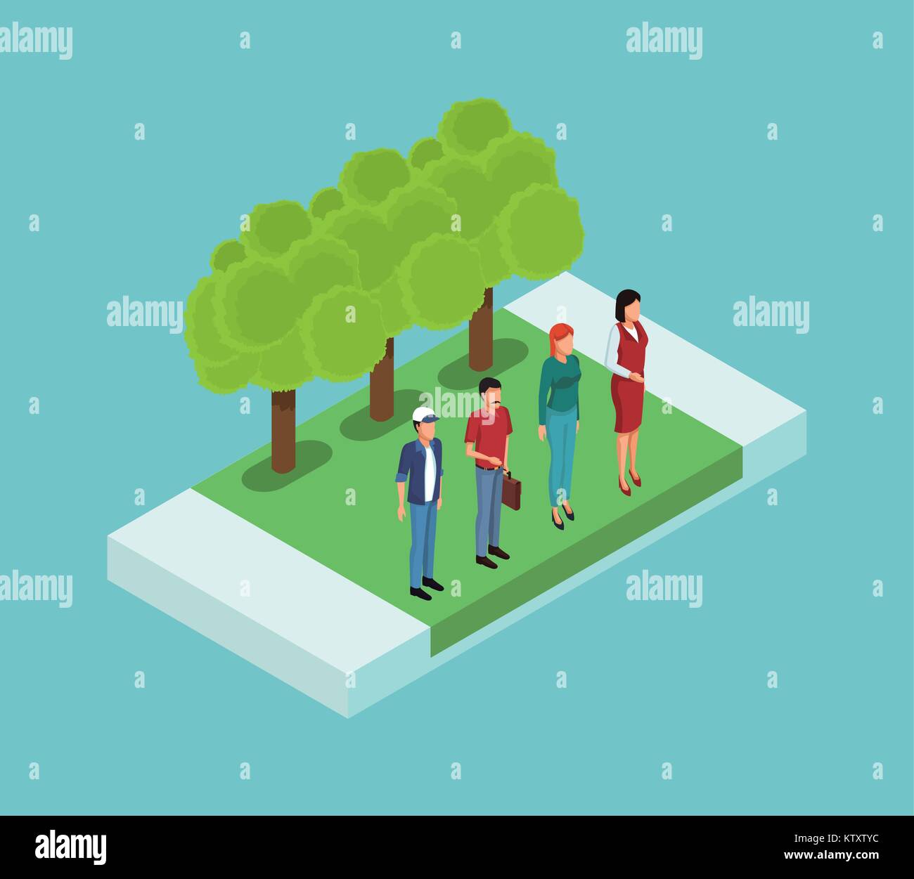 Isometric people in park Stock Vector Image & Art - Alamy
