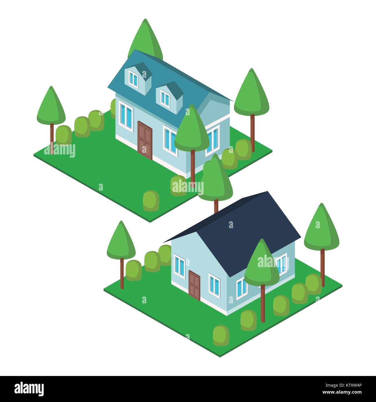 Isometric town 3d Stock Vector Image & Art - Alamy