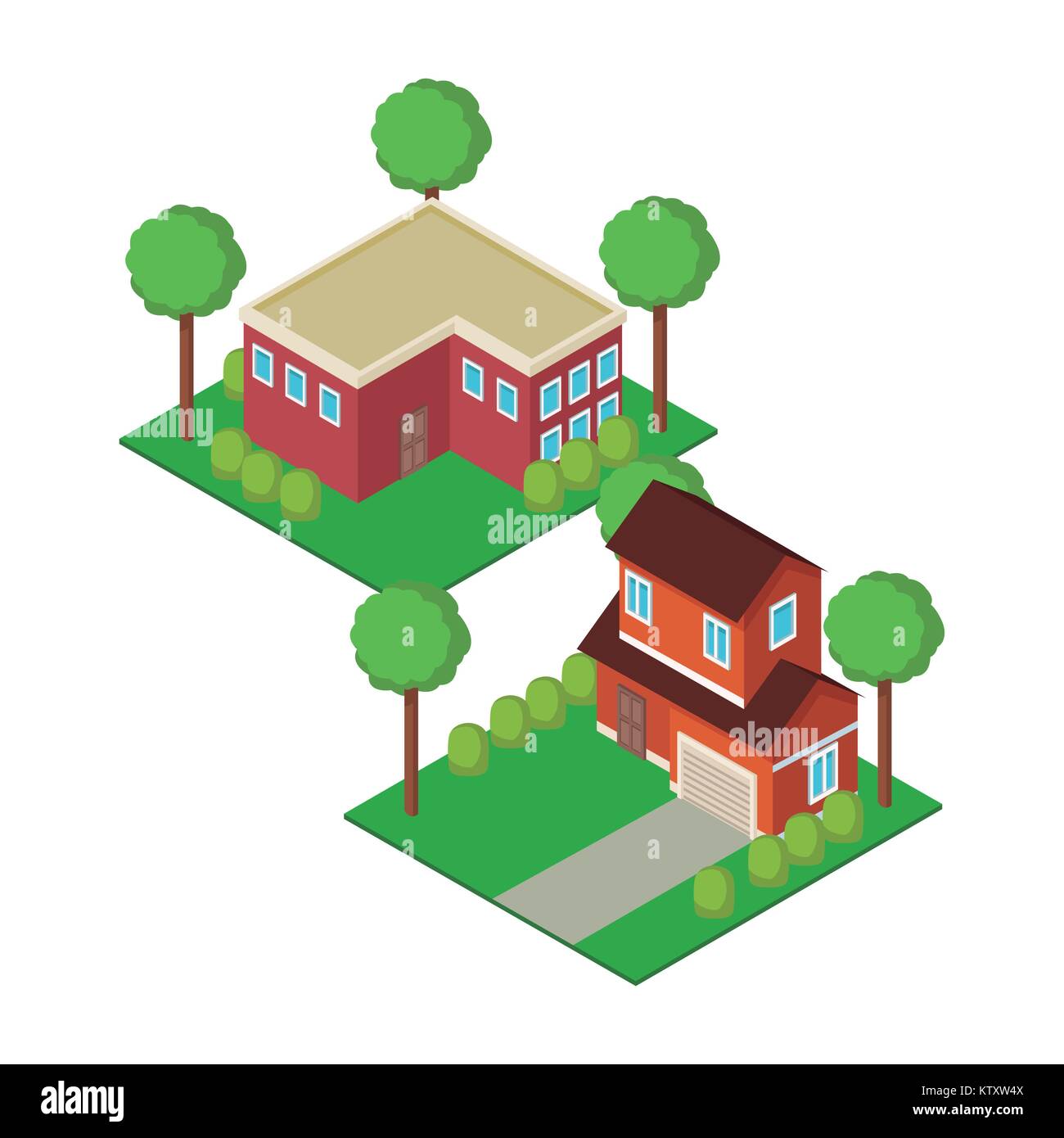 Isometric town 3d Stock Vector Image & Art - Alamy